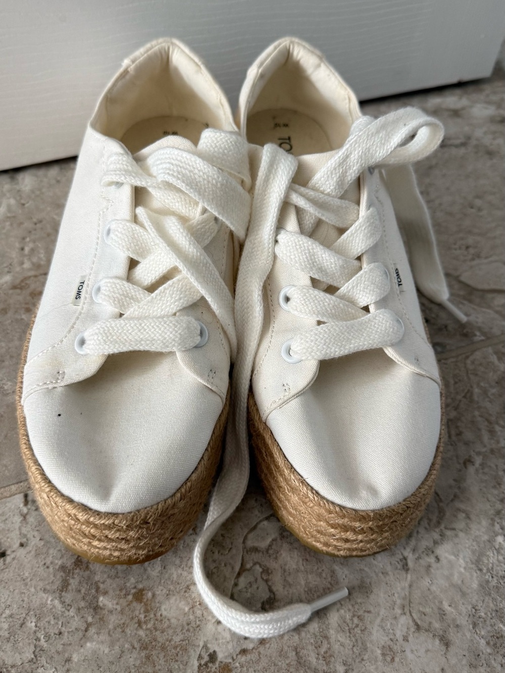TOMS Cream Canvas Shoes